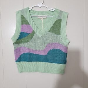 No Comment Women's  Juniors Shorts Vest Green /Purple Size S NWT